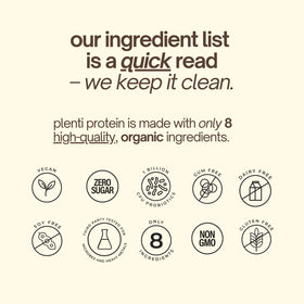 plenti Poudre de Protéine Végétale Bio Chocolat Noir mélangée dans un smoothie