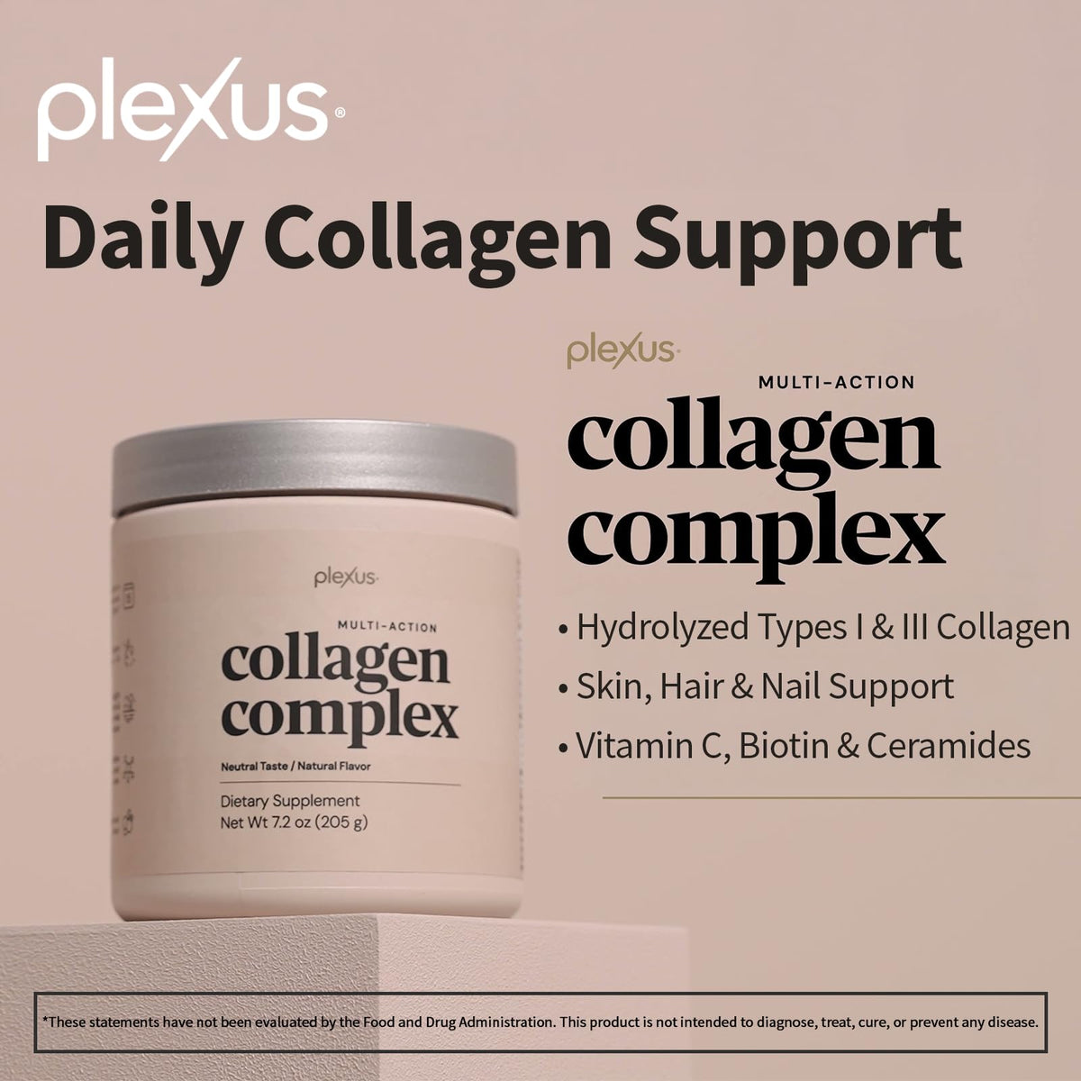 Plexus Complex Collagène Multi-Action 290g en poudre dans un verre