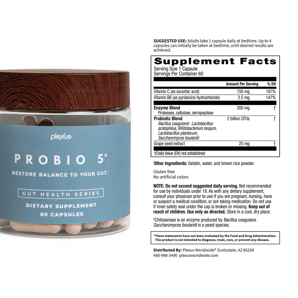 Plexus ProBio 5® 60 capsules dans un environnement de cuisine