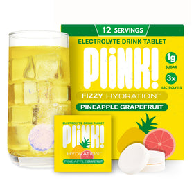 Plink tablettes effervescentes saveur ananas pamplemousse vue de face