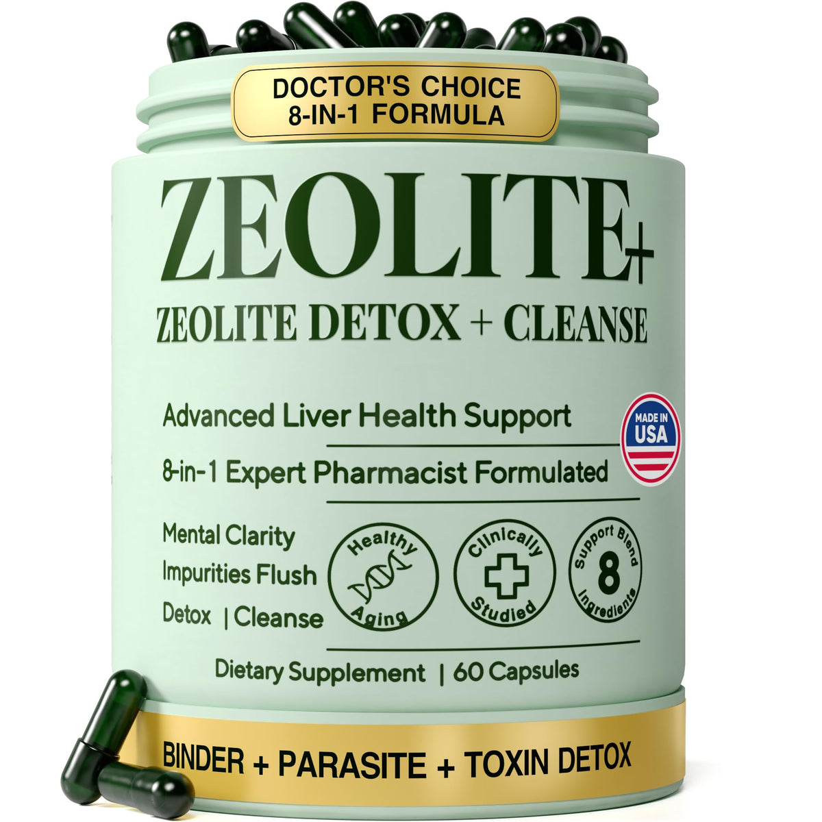 Plus+Ultra Complément Alimentaire 60 Capsules de Zeolite vue avant