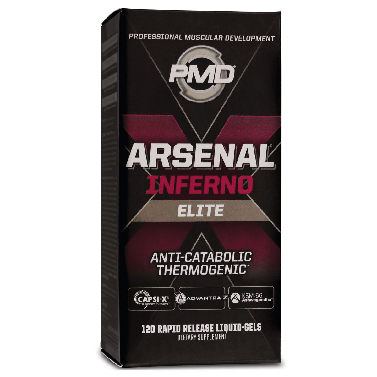 PMD Arsenal X Inferno gélules liquides 120 unités vue de face