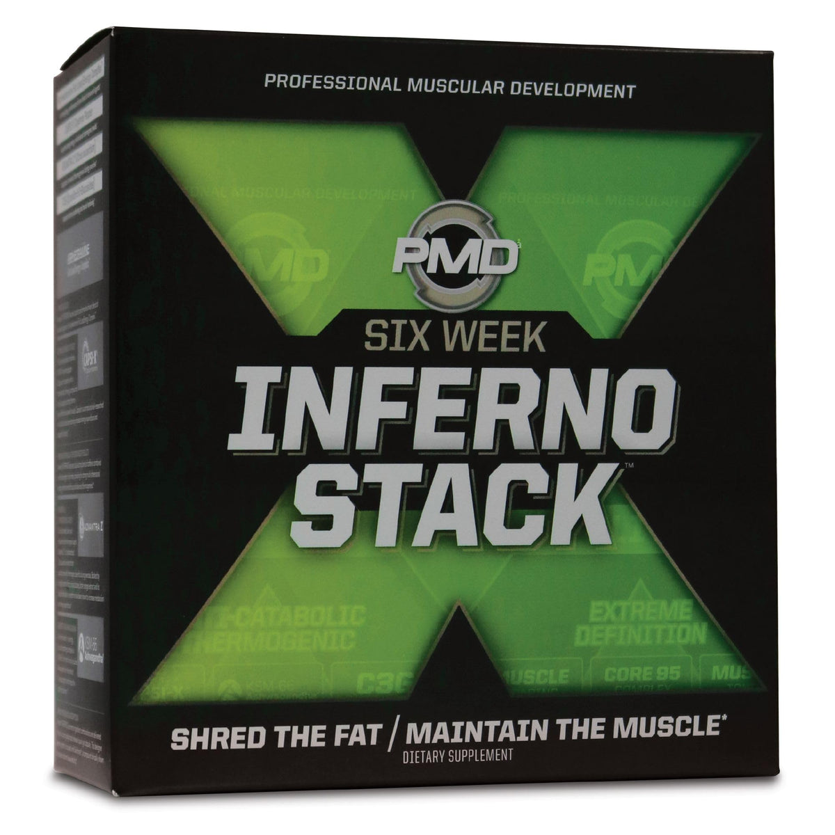 PMD Arsenal X Inferno Stack 120 gélules liquides et 180 gélules molles vue de face