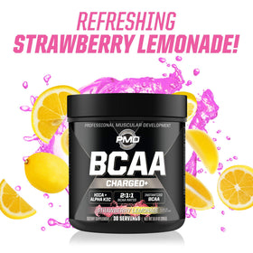 PMD BCAA Charged 340g saveur citron fraise en action