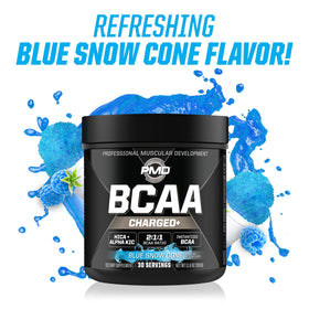 PMD BCAA Charged 440g - présentation du produit sur une table