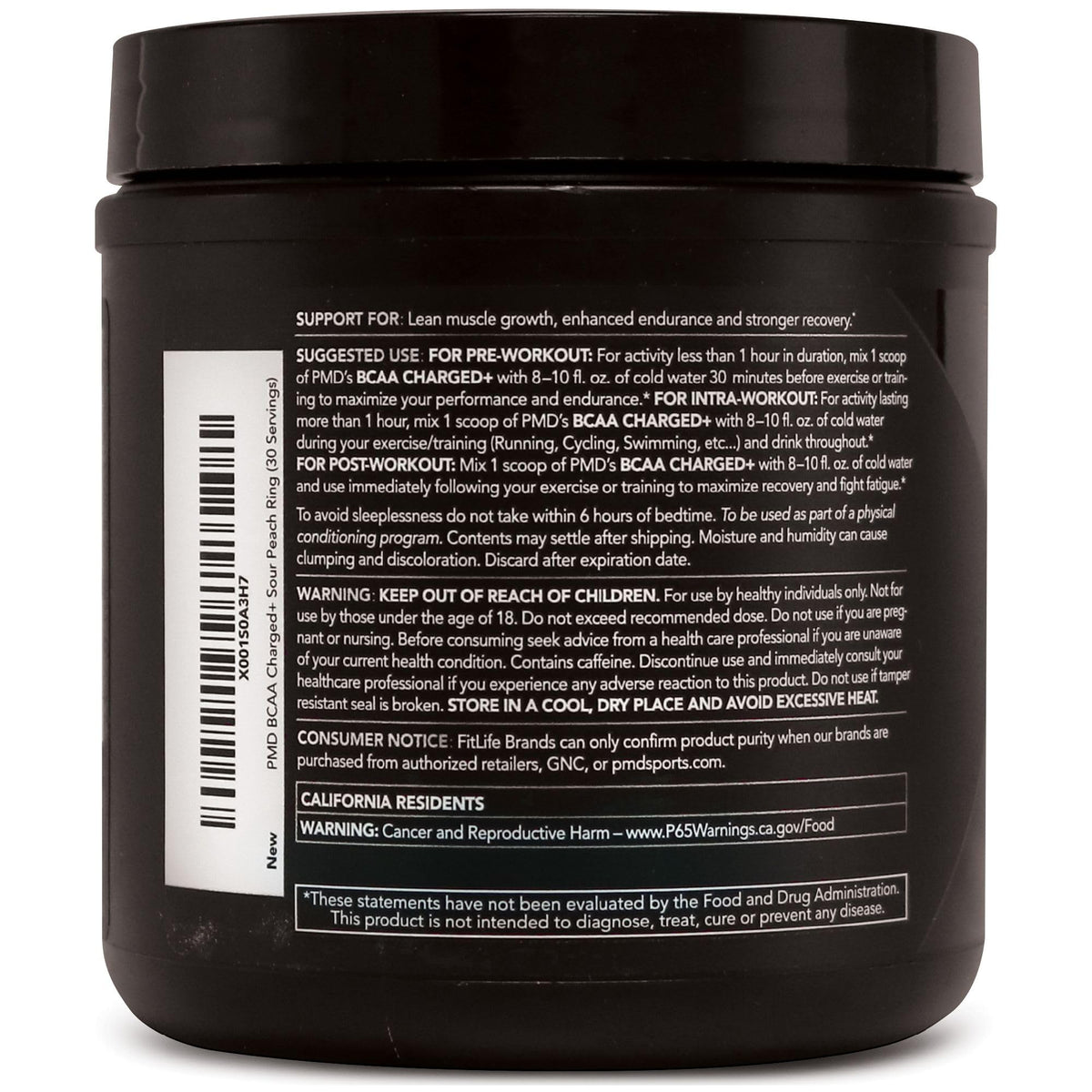 PMD BCAA Charged contenant avec mesure incluse