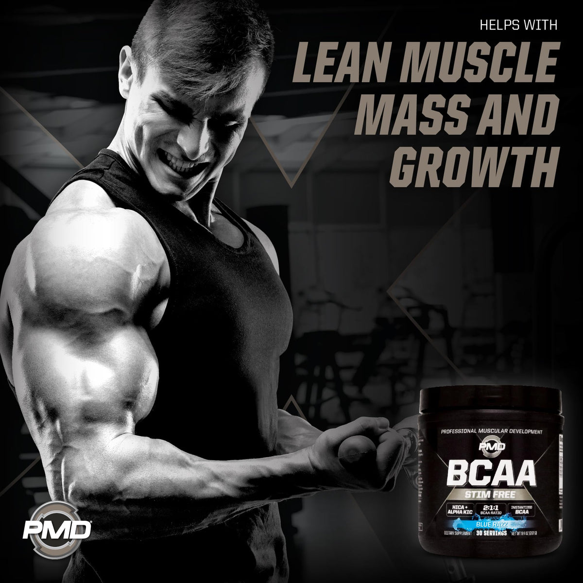 PMD BCAA Poudre 340g Blue Razz avec cuillère doseuse