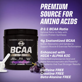 PMD BCAA Poudre sans Stimulants Saveur Raisin en utilisation