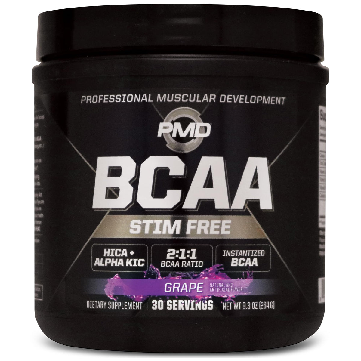 PMD BCAA Poudre sans Stimulants Saveur Raisin vue avant