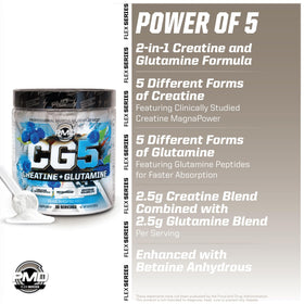 PMD CG5 Poudre de Créatine et L-Glutamine 240g sur une table
