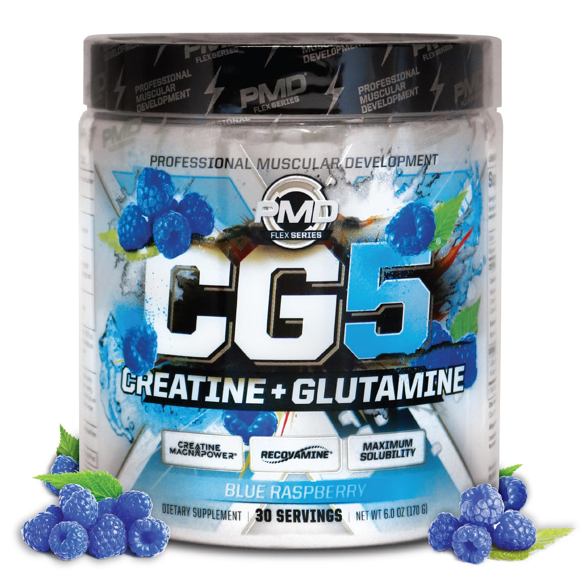 PMD CG5 Poudre de Créatine et L-Glutamine 240g vue de face
