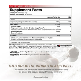 PMD CG5 Poudre de Créatine et L-Glutamine contenant ouvert avec mesure