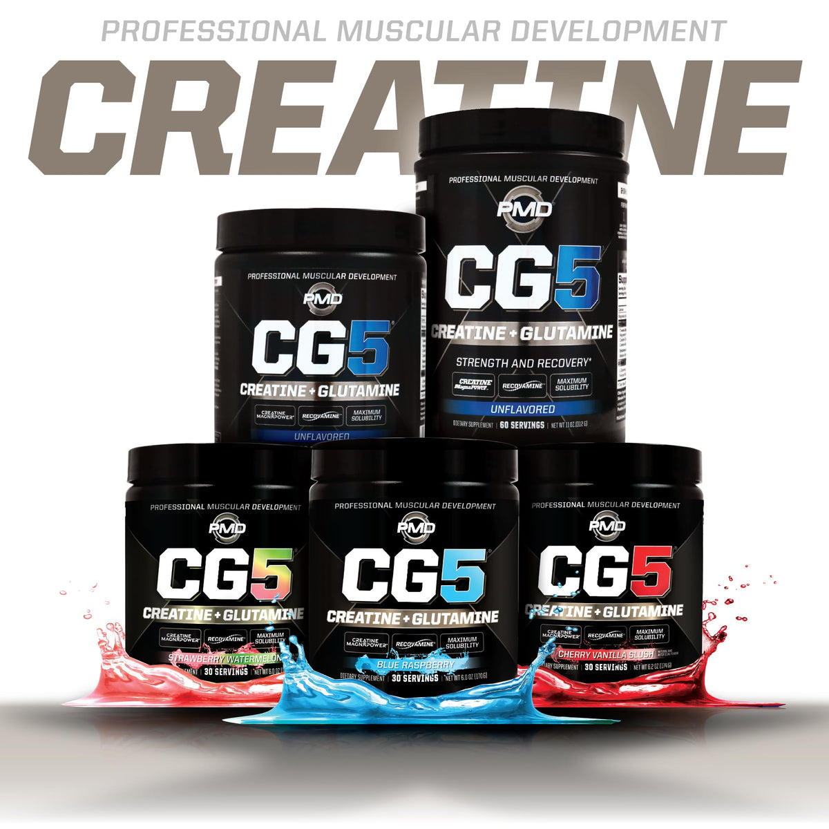 PMD CG5 Poudre de Créatine & L-Glutamine Fraise Pastèque en utilisation