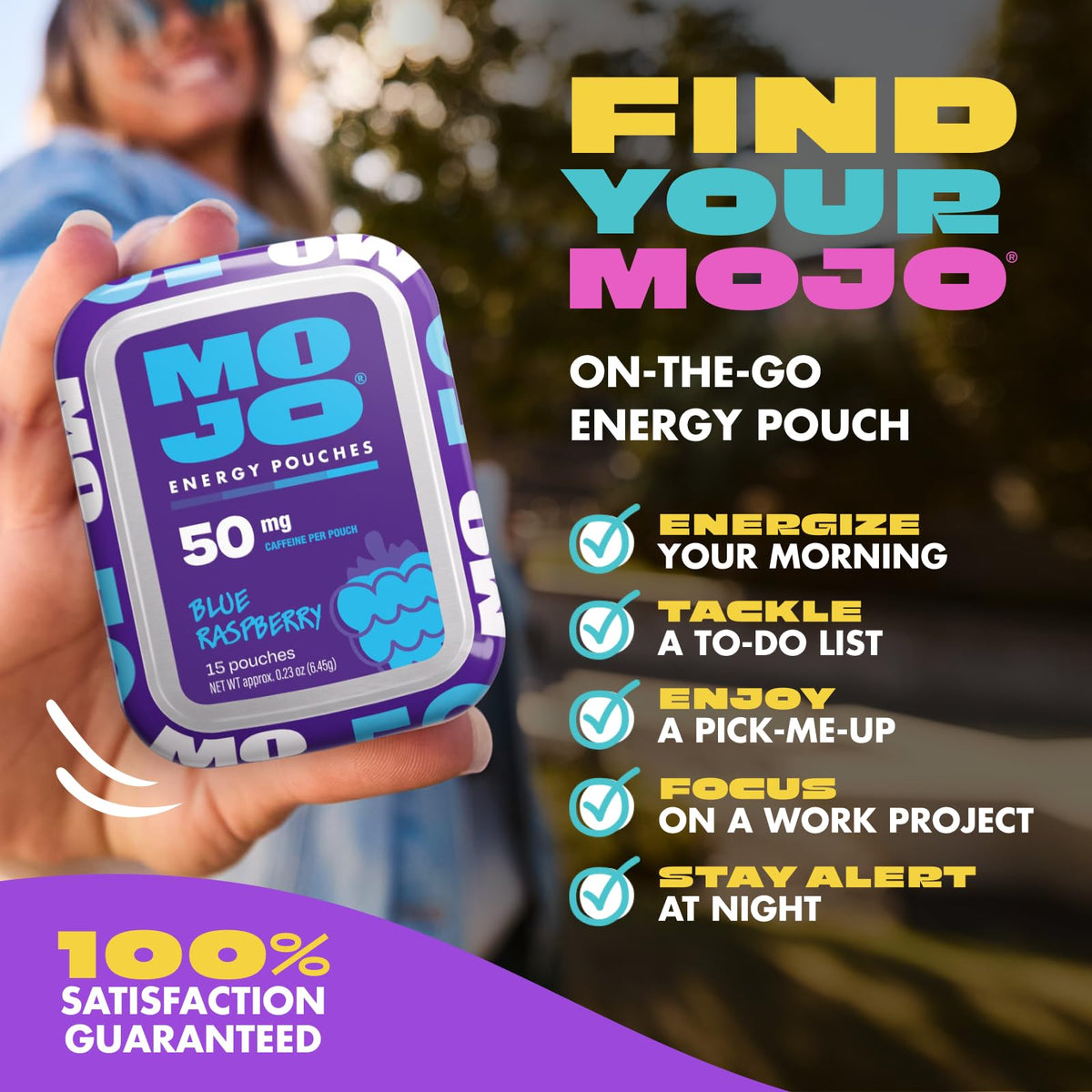 Poches énergétiques MOJO dans un sac à dos