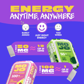 Poches énergétiques MOJO, emballage ouvert