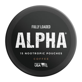 Poches nootropiques ALPHA avec une tasse de café