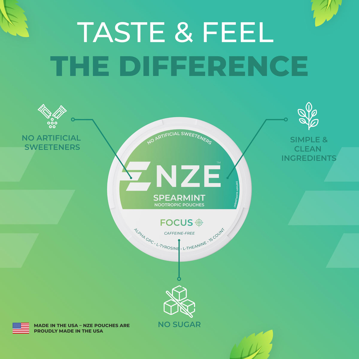 Poches nootropiques NZE avec un fond naturel