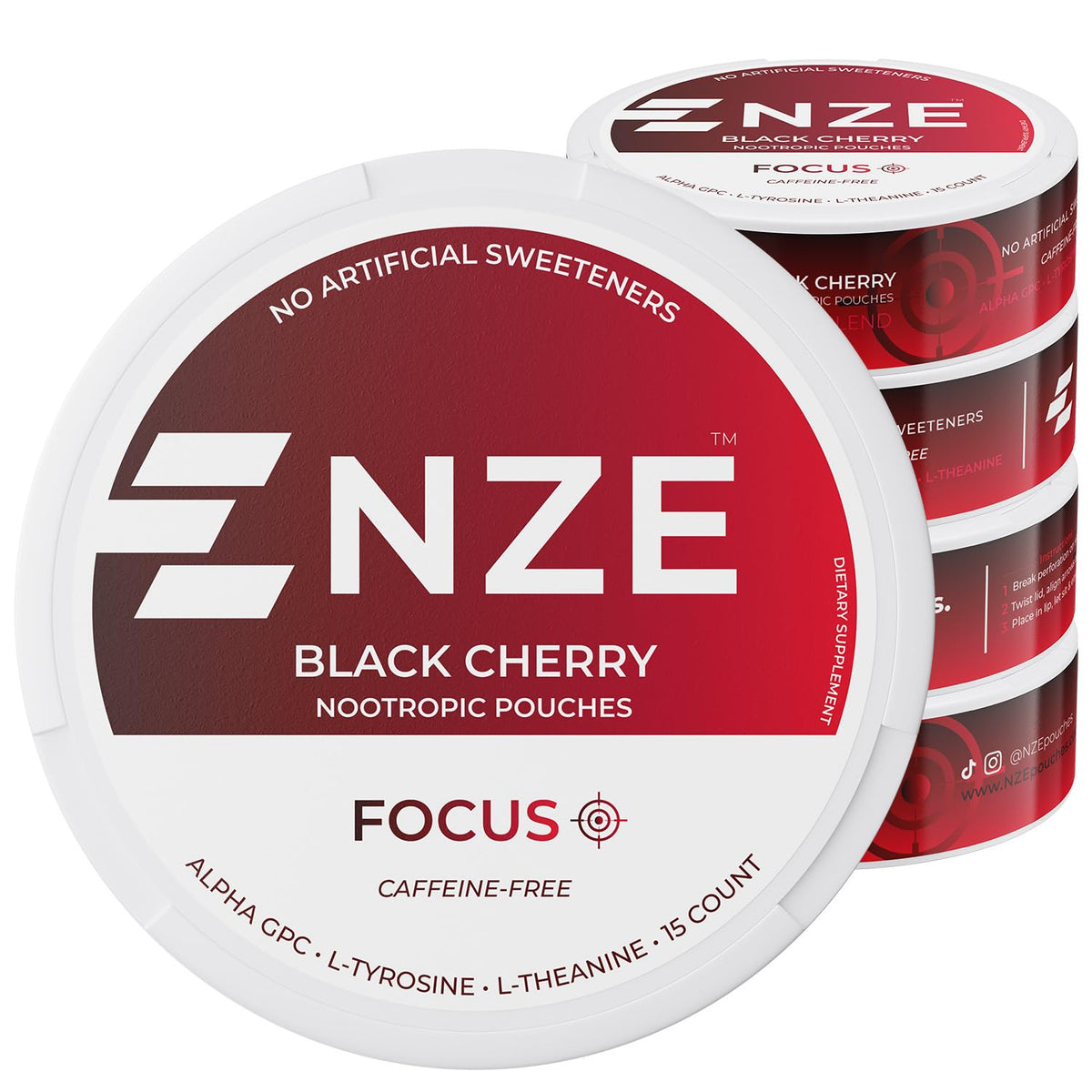 Poches nootropiques NZE cerise noire, vue de face