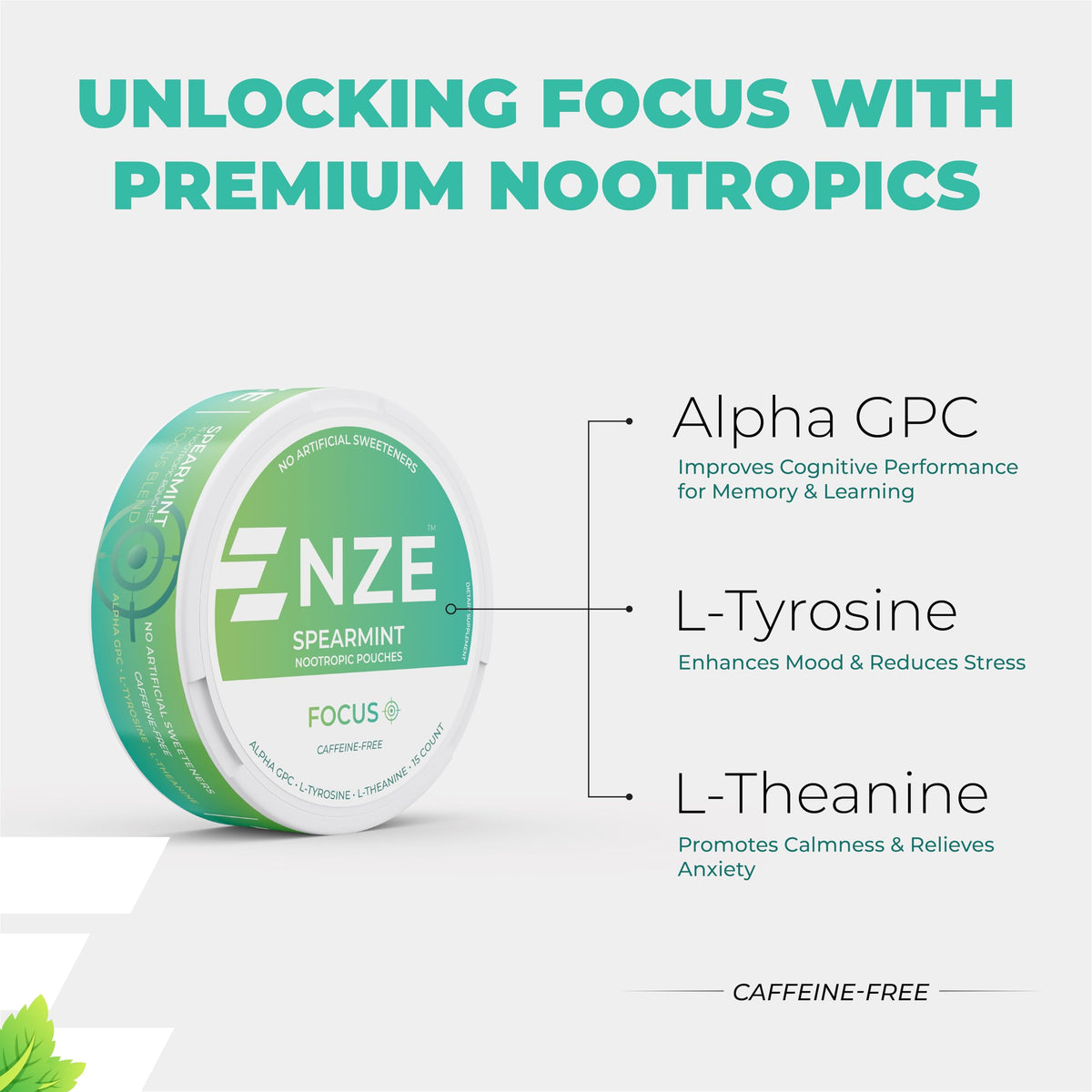 Poches nootropiques NZE sur une table