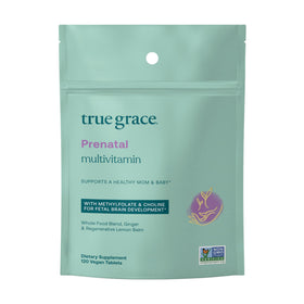 Pochette de recharge de multivitamine prénatale True Grace avec 120 comprimés végétaliens