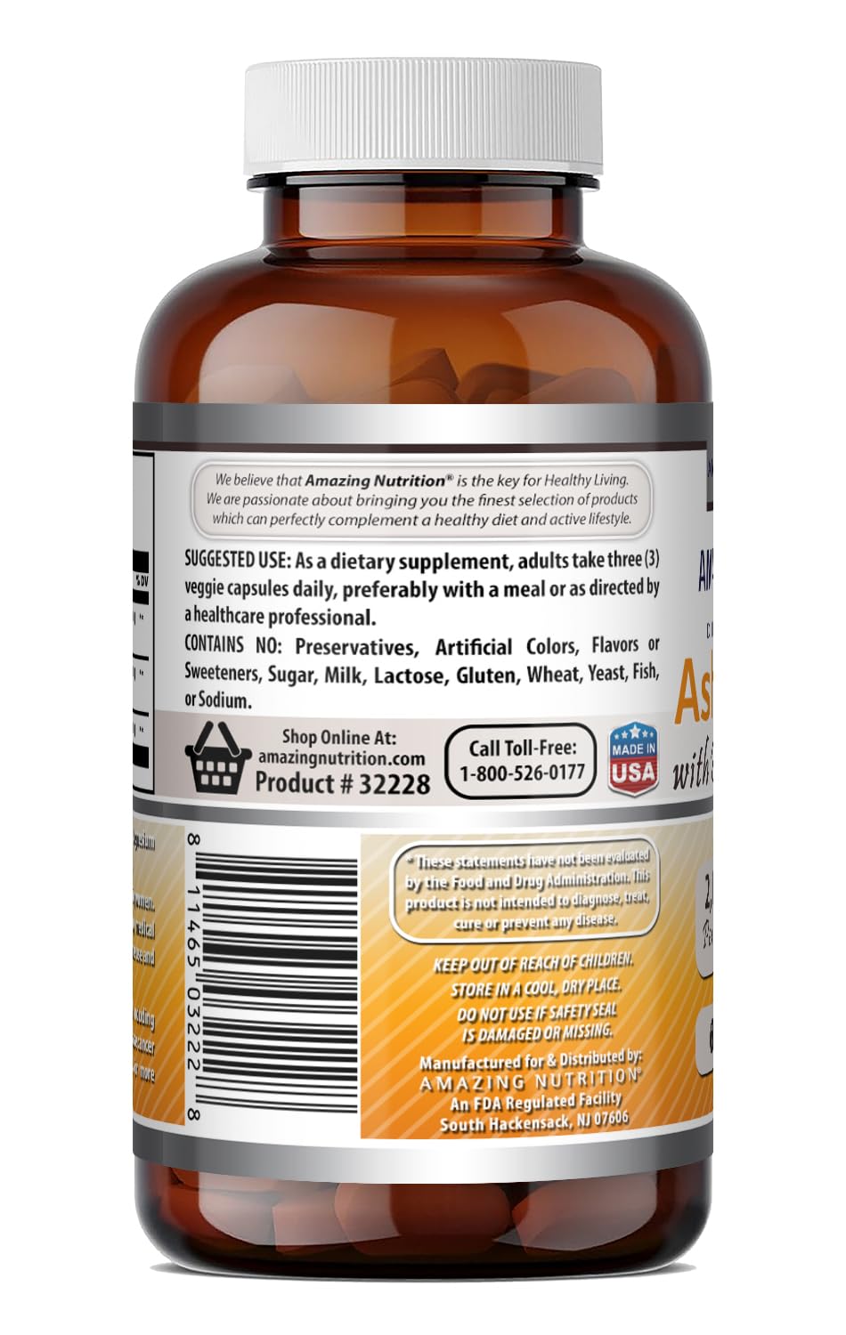 Poids net 82g d'Ashwagandha Amazing Nutrition