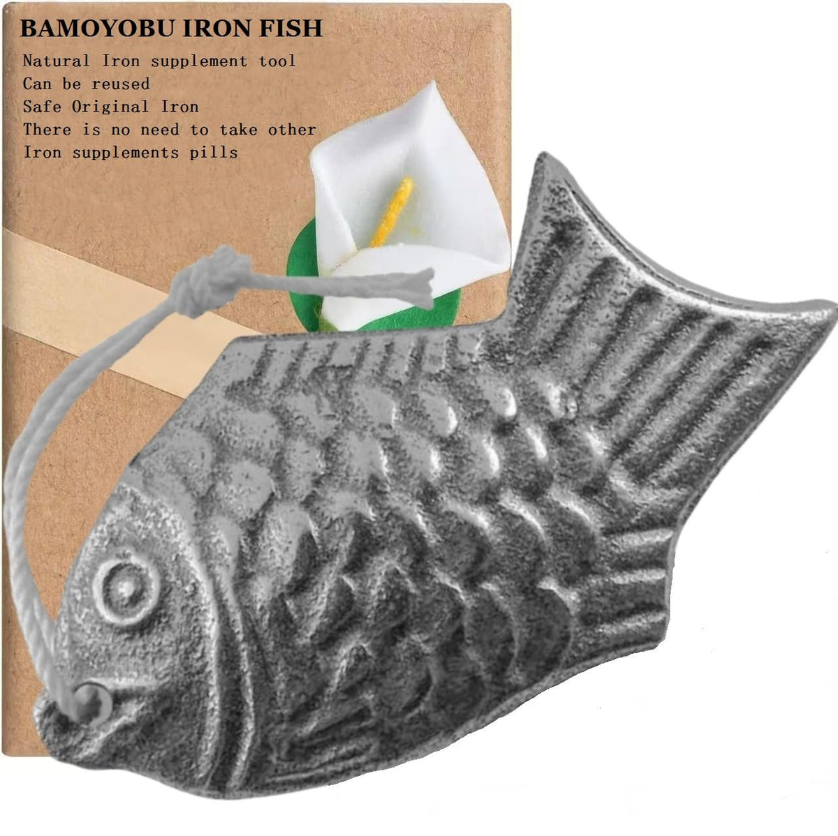 Poisson en Fer bamOYObu, vue de face avec emballage sous vide