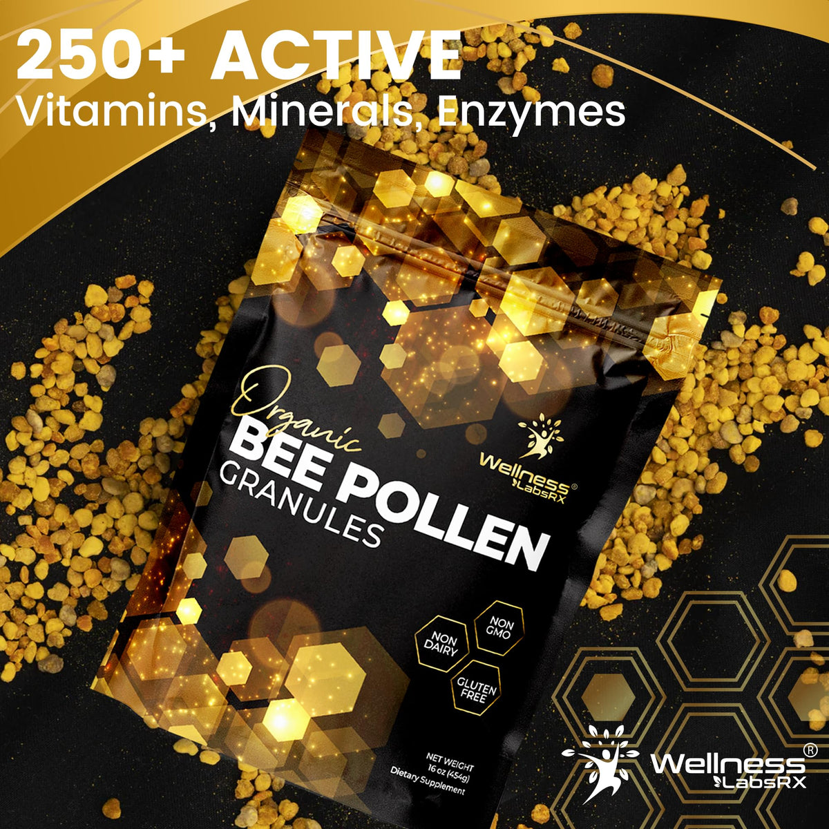 Pollen d'abeille bio WELLNESS LABSRX dans un smoothie
