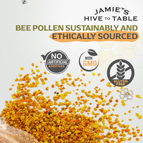 Pollen d'abeille brut 290g sur un bol de flocons d'avoine