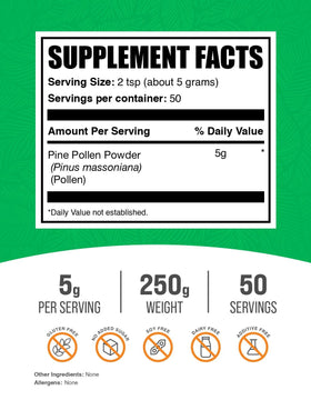 Pollen de Pin en Poudre BulkSupplements 250g emballage