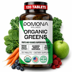 Pomona Wellness Super Greens 120 comprimés, vue de face