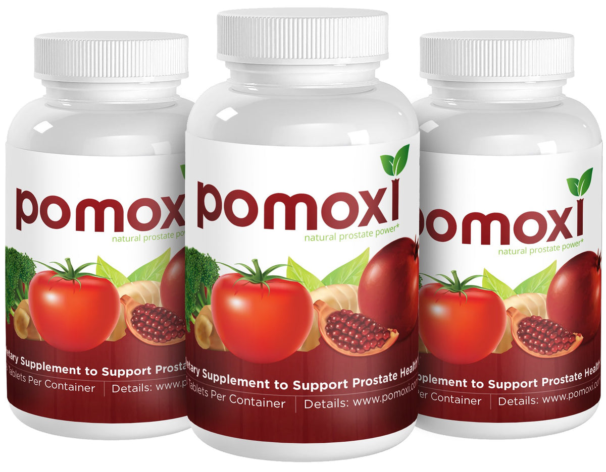 Pomoxi Complément Alimentaire Prostate, vue de côté avec étiquette