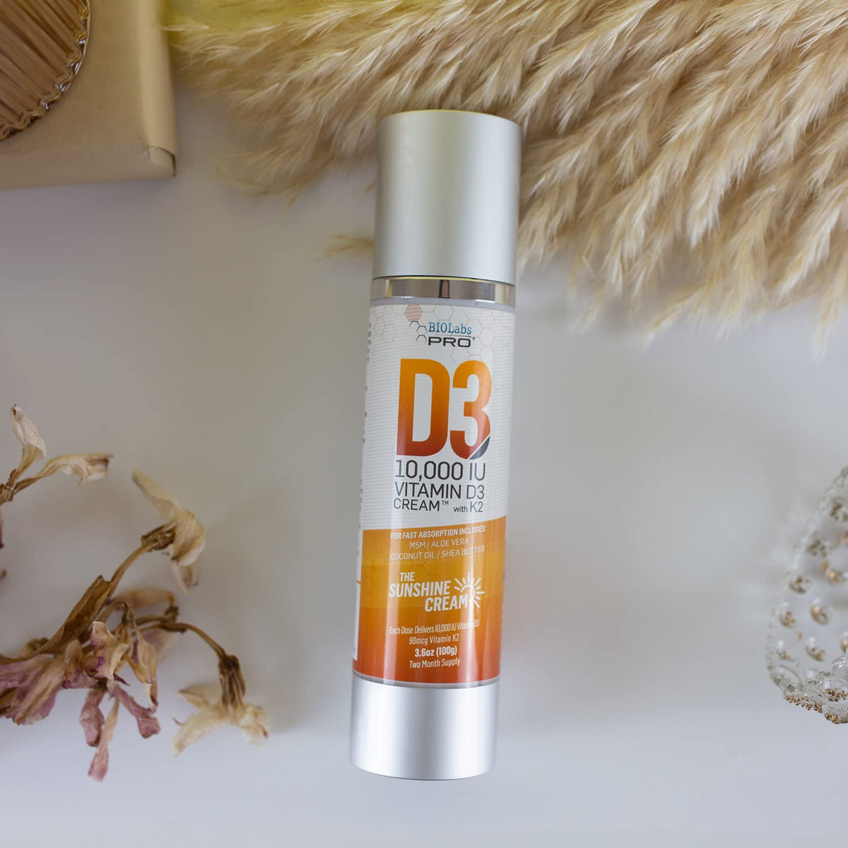 Pompe de crème de vitamine D3 10000UI de BIOLABS PRO