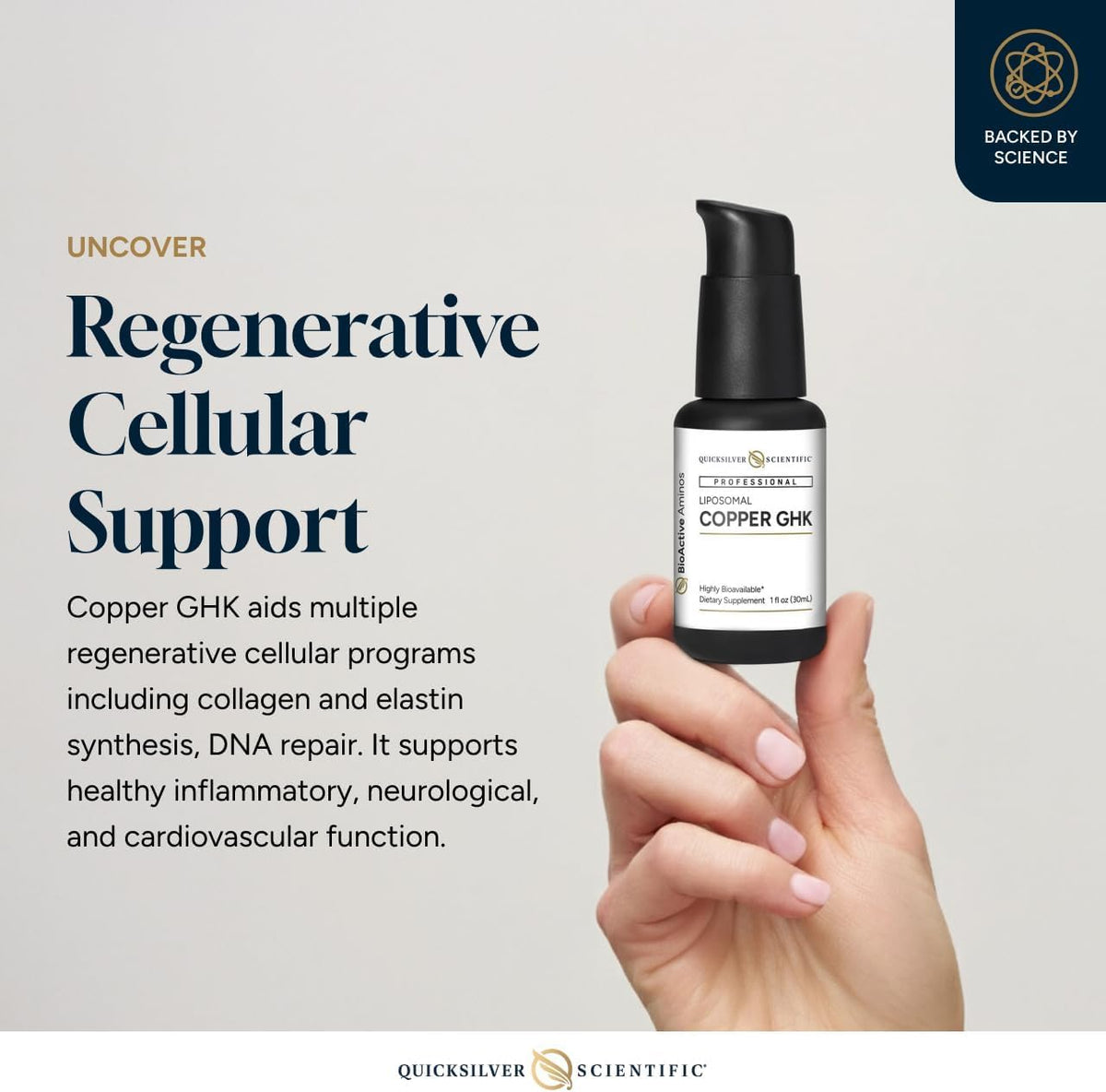 Pompe du complément Cuivre GHK Liposomal Quicksilver Scientific