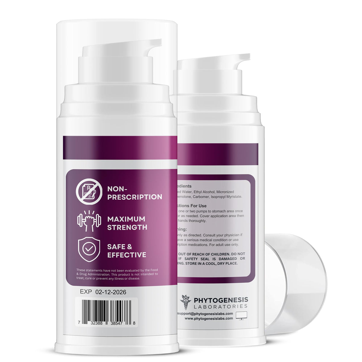 Pompe du gel topique de pregnenolone ANDROGENESIS