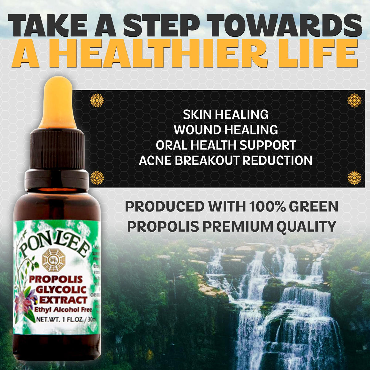 PONLEE Extrait de Propolis Verte 30ML avec ingrédients naturels