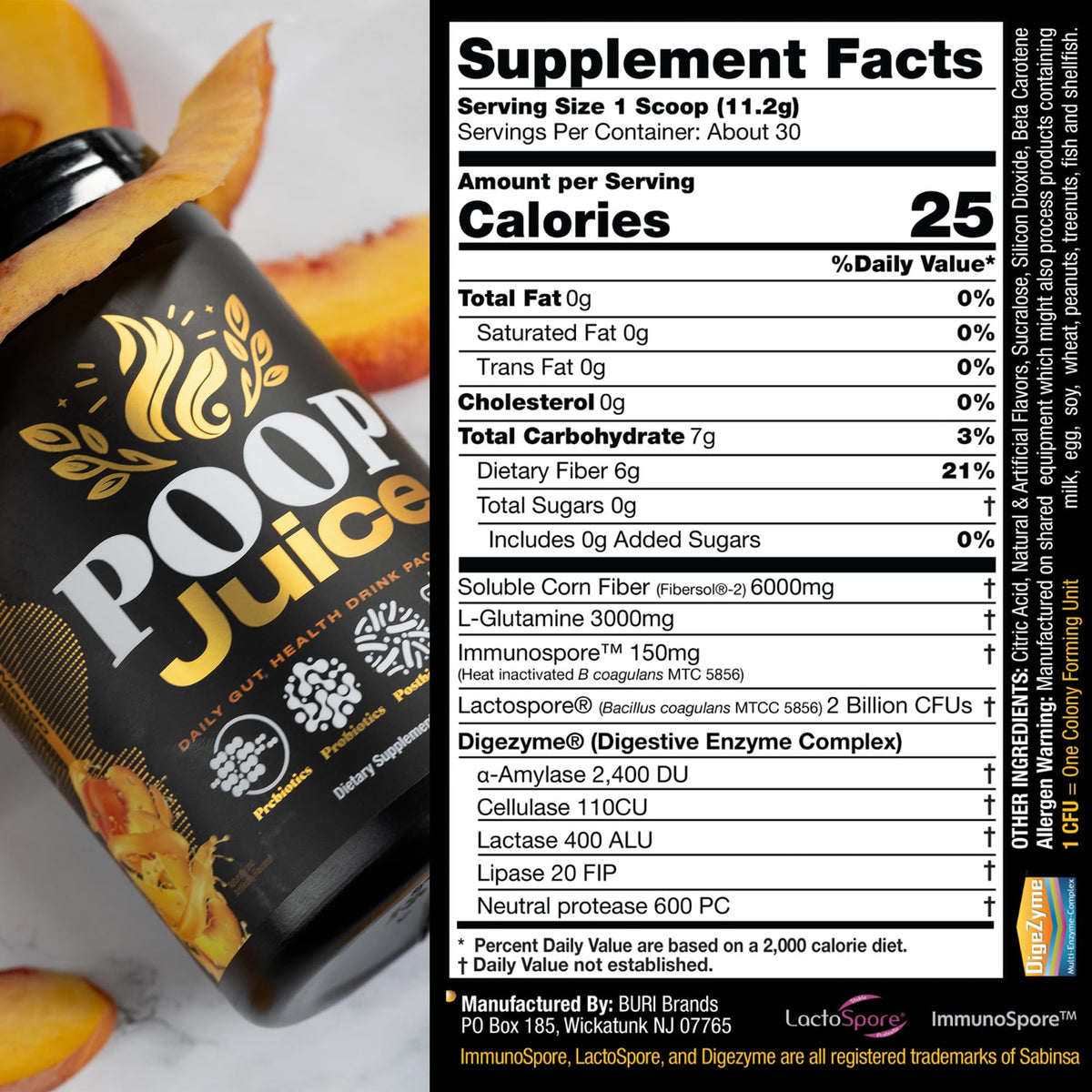 Poop Juice Complément Alimentaire en Poudre 422g avec fruits frais