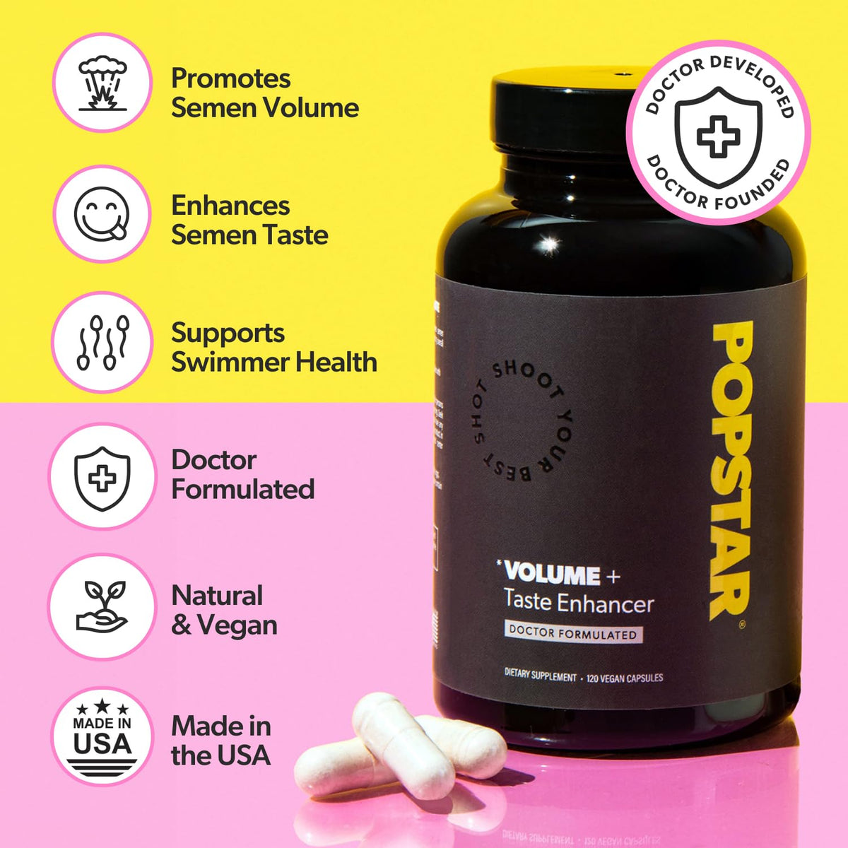 POPSTAR Volume Seminal 360 Capsules - vue arrière