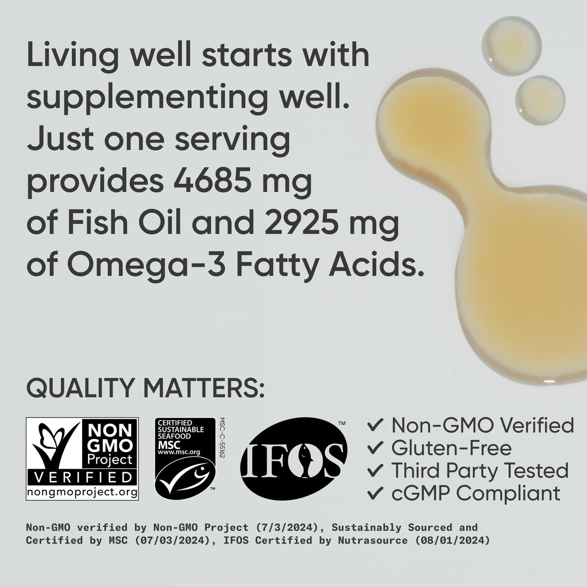 Portion d'Omega-3 Sports Research prêt à être consommée