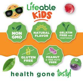 Portion de 2 gummies Vitamine C Lifeable sur une assiette