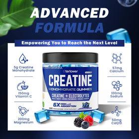 Portion de 3 gummies de créatine monohydrate eterlower