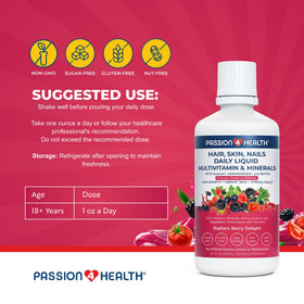 Portion de 30 ml de Passion 4 Life Multivitamines dans un verre