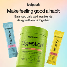 Portion de Feel Goods daily+ en poudre dans une cuillère