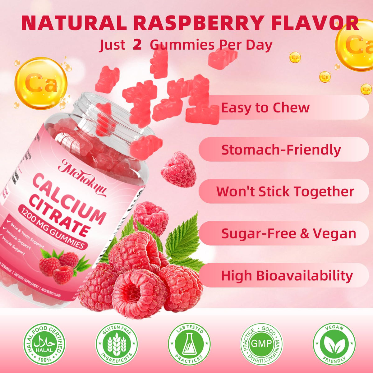 Portion de gummies Mchokuu sur une cuillère en bois