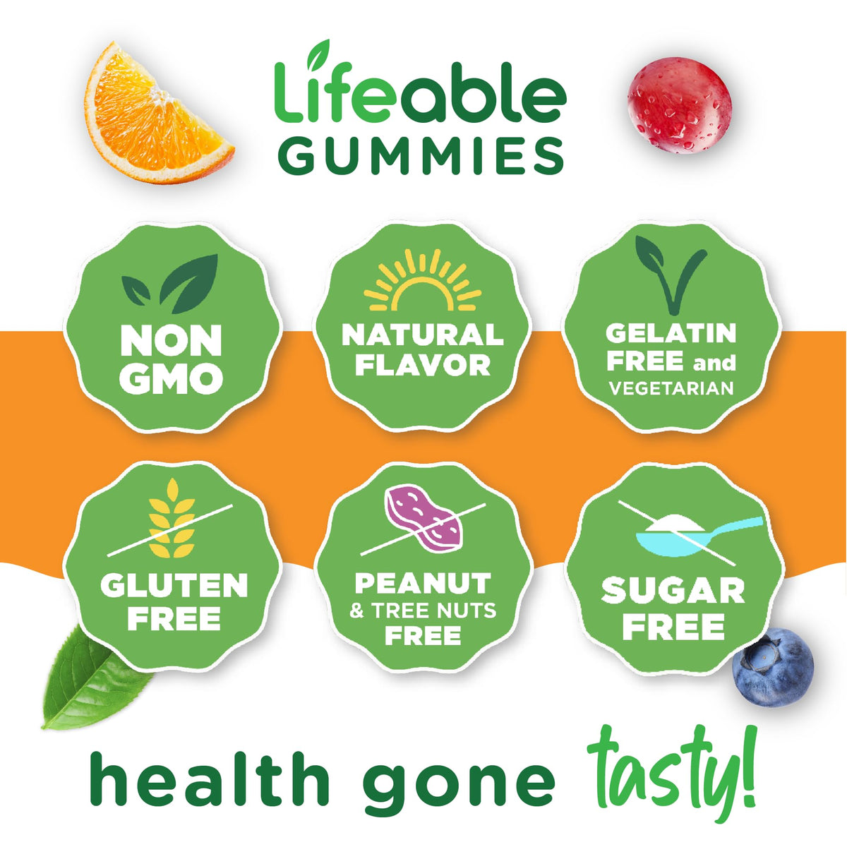 Portion de gummies multivitamines Lifeable dans une main