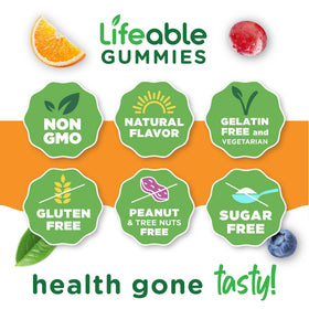 Portion de gummies multivitamines Lifeable dans une main