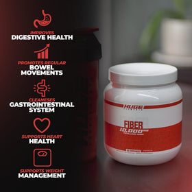 Portion de Huge Supplements Psyllium Husk en poudre sur une table