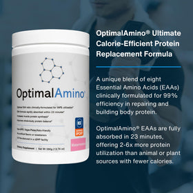 Portion de Poudre d'Amino Acides Essentiels OptimalAmino sur une cuillère