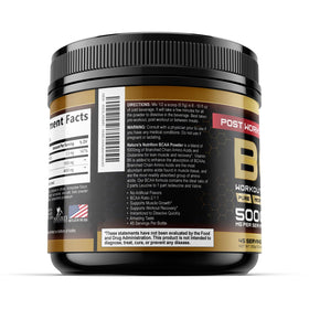 Portion de poudre de récupération musculaire BCAA Nature's Nutrition dans un shaker
