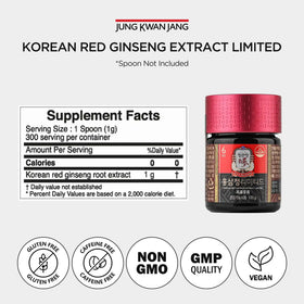 Pot d'extrait de ginseng rouge JUNG KWAN JANG sur fond blanc