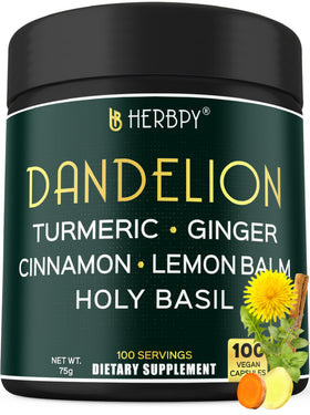 Pot de 100 capsules de racine de pissenlit Herbpy